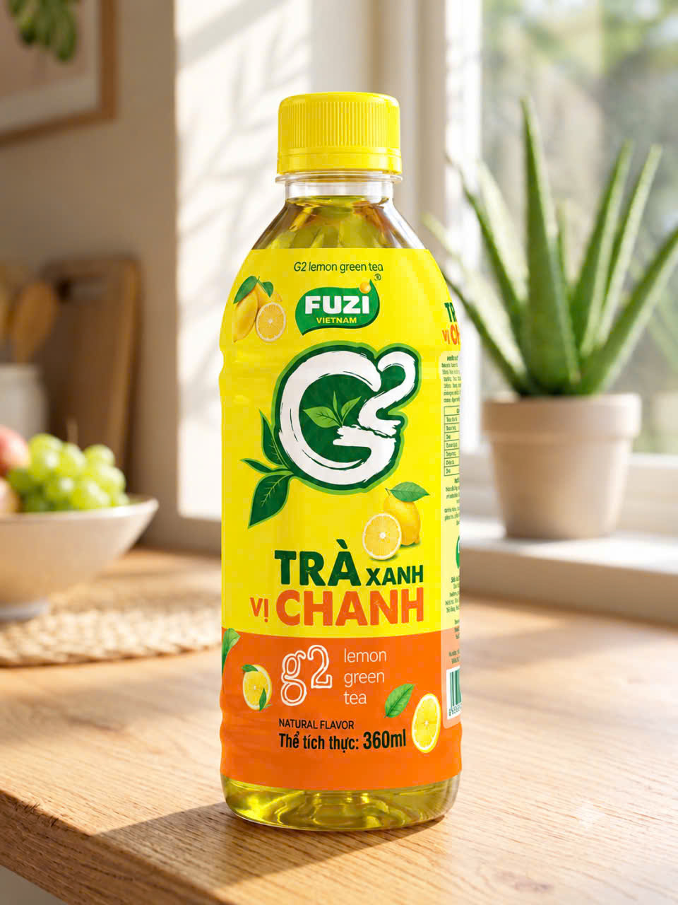 Nước trà xanh vị chanh G2 Fuzi 360ml