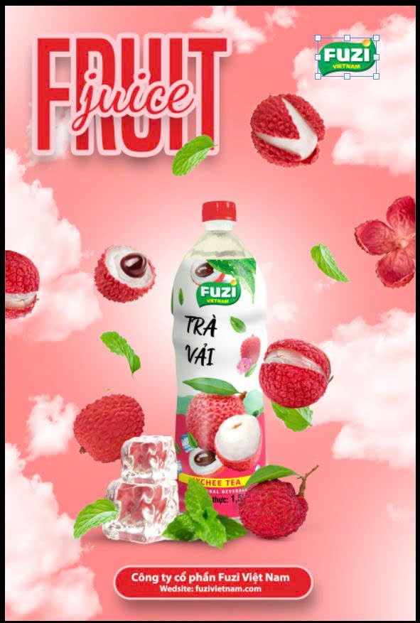 Nước trà vị vải fuzi 1.5L