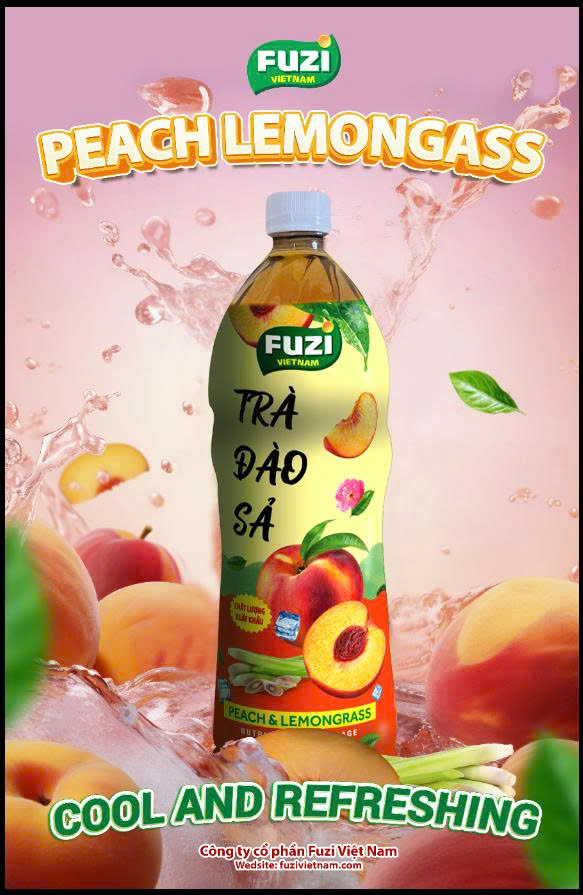 Nước trà vị đào sả fuzi 1.5L
