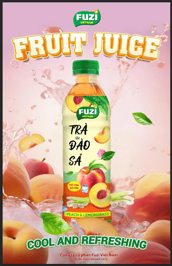 Nước trà vị đào sả fuzi 450ml